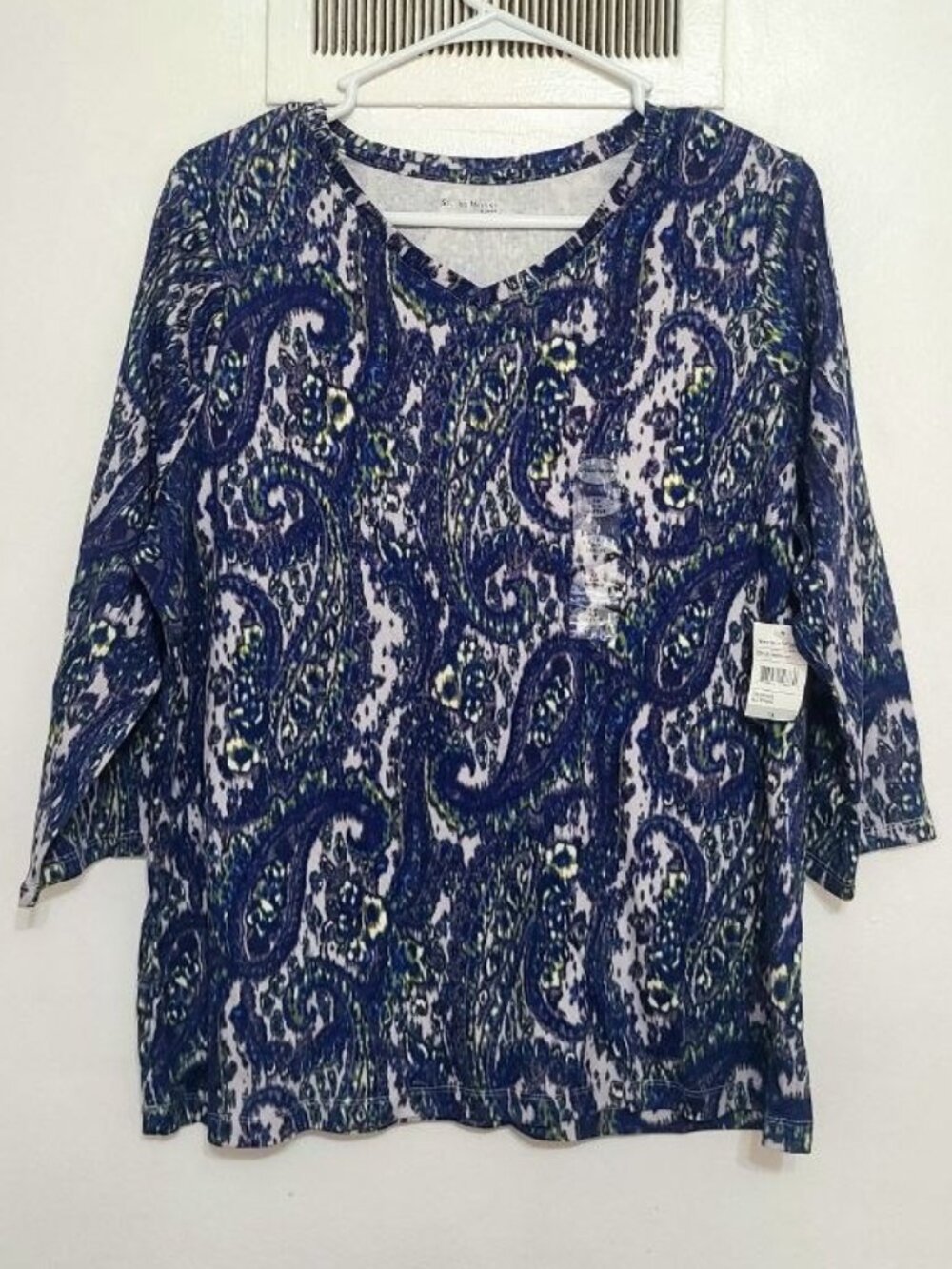 Paisley 3/4 Sleeve Top – Size 1X